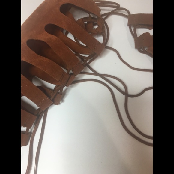 Breckelles burnt orange suede gladiator sandals - Picture 4 of 8